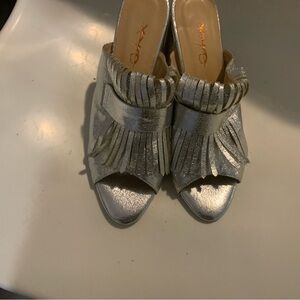 XYD Sexy Silver Mules